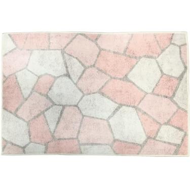 Imagem de Design geométrico, pedra rústica, tapete de área de veludo para sala de estar e quarto, tapete de entrada, marfim