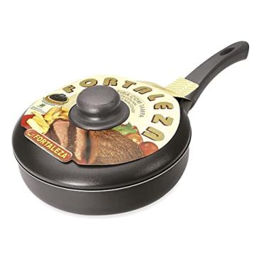 Imagem de Frigideira Reta 20 Com Tampa Black Alumínio Fortaleza Preto