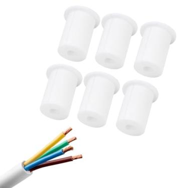 Imagem de Kit de Roteamento de Cabo Starlink, 6 Unidades de Passagem de Parede de 1 Polegada Através de Bucha para Cabos Ethernet de Satélite Retangulares, ilhó de Cabo de Fio de Silicone