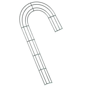 Imagem de Moldura de guirlanda de arame, guirlanda de bastão de doces | Formas de guirlanda de Natal em forma de J | Guirlanda de porta frontal de Natal, base de guirlanda de férias, molduras de guirlanda de fl