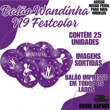 Imagem de Balao N9 Tema Wandinha Lilas Decoraçao Evento Festa Bexiga - Crgfestas