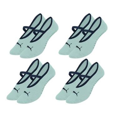 Imagem de 4 Pares De Meias Femininas Para Pilates Antiderrapante Sapatilha - Sel