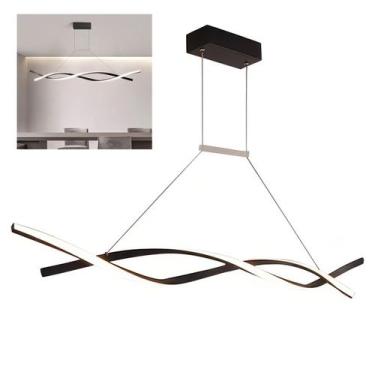 Imagem de Lustre Pendente Aspiral LED Decoraçao Ondas Recepçao Hall de Entrada S