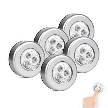 Imagem de Kit 5 Luminária de LED Sem Fio Adesiva P/Parede Teto Móveis, 1 Toque