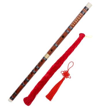 Imagem de Flauta de bambu Dizi Vintage Dizi Estilo Vintage Dizi Instrumento Chinês Tradicional Chinês Musical Artesanal Bambu Amargo Natural (CHAVE G)