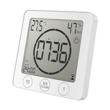 Imagem de Bothyi Mini termômetro digital de ambiente, higrômetro, medidor de relógio digital, temperatura e umidade de mesa, display para sala de estar, fácil