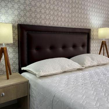 Imagem de Cabeceira Cama King Botonê Berlim Diamond 2 Corano Marrom 60 RBL