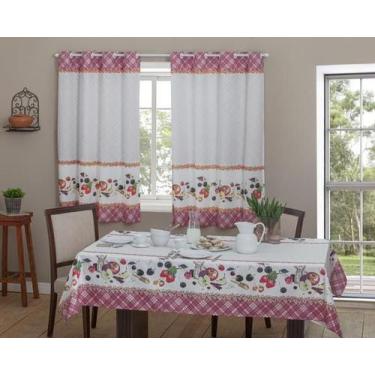 Imagem de Cortina Casa Alegre Cozinha Amora Estampada C/ Ilhoses - Sultan