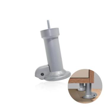 Imagem de Pé Cama Box 13 Cm Com Rodizio Auxiliar Cinza - Mark, Cinza
