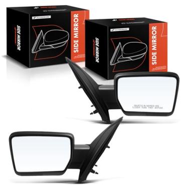 Imagem de A-Premium Par (2) espelhos retrovisores elétricos do lado do motorista e do passageiro - compatível com Ford F-150 2004 2005 2006 2007 2008 - Espelho retrovisor externo externo preto dobrável manual