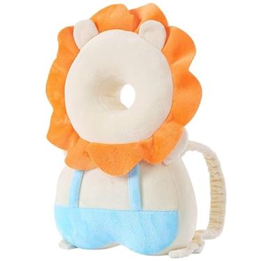 Imagem de LOVOERNO Protetor de Cabeça para Andador de Bebê, Mochila Ajustável para Proteção de Cabeça de Bebê, Almofada de Segurança (Leão Branco)