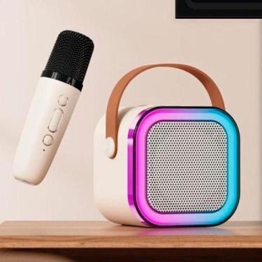 Imagem de Caixa Som Karaokê Led Rgb Bluetooth Microfone Sem Fio - Laurus