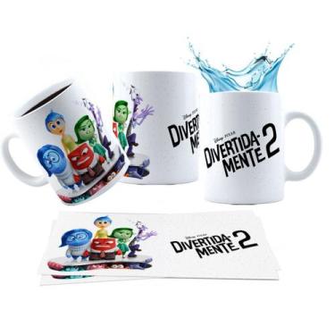 Imagem de Caneca 325ml Divertidamente 2 Personagens Frases Ansiedade - LARANJA E