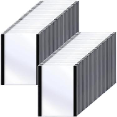 Imagem de 100 peças de suporte magnético rígido de 21,5 cm x 27,5 cm molduras magnéticas porta-papel de plástico transparente com bordas magnéticas, suporte magnético de documentos para exibição de pôster em