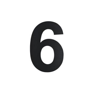 Imagem de Números de casa de aço inoxidável, 10 cm, design flutuante, à prova de intempéries, número de caixa de correio de fácil instalação/número de endereço residencial para uso externo (preto, número 6)