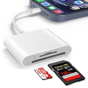 Imagem de Leitor SD tipo C USB-C suporta adaptador de cartão de memória SD e MicroSD, visualizador de câmera de trilha Plug and Play - 2 compartimentos