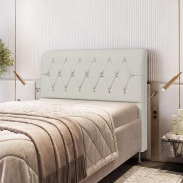 Imagem de Cabeceira Sirus 140 Premium / A-017 Couro Artificial Bege - ARADECOR, 