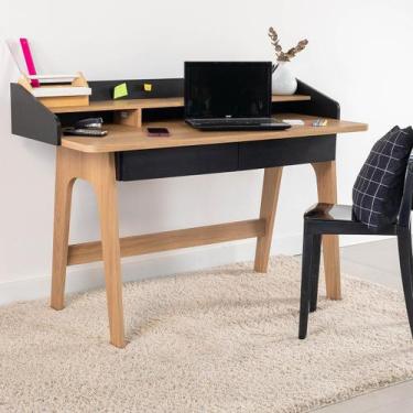 Imagem de Mesa Escrivaninha 2 Gavetas 139cm Hanover/Nero Home Office - Artesano