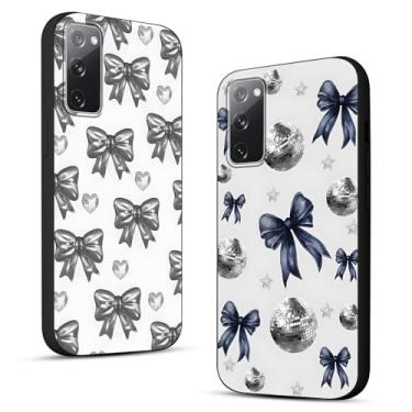 Imagem de Pacote com 2 capas para celular Y2K Cute Bow para Samsung S20 FE 5G/S20 Lite/S20 Fan Edition 16.5 cm, fita estética laços coração estrelas capas retrô Y3K design exclusivo capa, fundo de proteção de