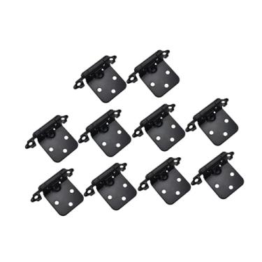 Imagem de Generic 10 Pacote de dobradiças para o armário de fechamento para a porta do armário de cozinha, dobradiças de armário de cozinha semi -escondidas, Preto