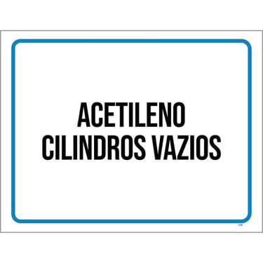 Imagem de Placa Sinalização - Acetileno Cilindros Vazios 36X46