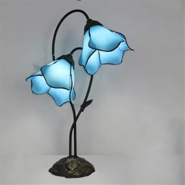 Imagem de Lâmpada de mesa do campo americano Criatividade mediterrânea Sala de estar Quarto Cabeça de cama Lâmpada Estudo Villa Hotel Mesa Luz (E 2 luzes)