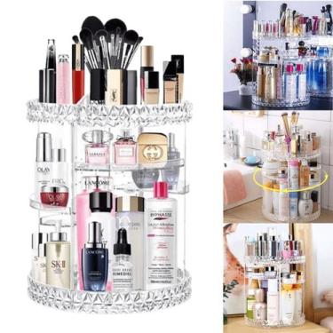 Imagem de Organizador De Maquiagem Giratório 360 Torre Acrílico Makeup - ORGANIZ