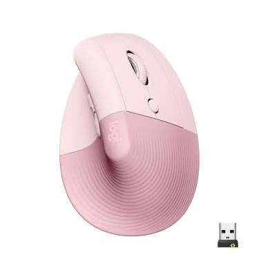 Imagem de Mouse Sem Fio Logitech Lift, 4000 DPI, 6 Botões, Bluetooth, Ergonômico, USB, Rose-Unissex