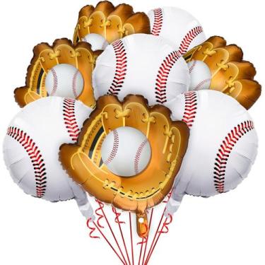 Imagem de Decorações de festa: balões de beisebol Skylety, 18 polegadas, 8 unida