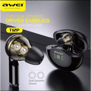 Imagem de Fone De Ouvido Bluetooth AWEI TWS T12P com microfone