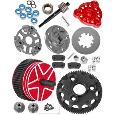 Imagem de RCHuiWow RC Gears Upgrades Part for 1/10 Slash/Stampede/Bandit/Rustler 2WD VXL,Diff Transmission Gear &48P 76T w/25T 27T Pinions &Pressure Plate &Slipper Clutch &Slipper Rebuild Kit Hops Up,Red