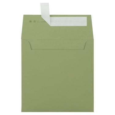 Imagem de LUXPaper Envelopes quadrados para convite | 13 cm x 13 cm | Verde abacate | Texto de 31,8 kg | 50 Qtd
