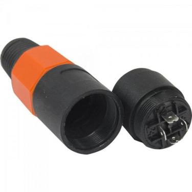 Imagem de Conector Speakon De Linha Fêmea 4 Pólos Jcsp0003 Preto-laranja Storm - Pct 10