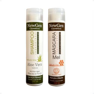 Imagem de Kit Shampoo Newgen Aloe Vera 250ml + Máscara Mel 250g – Hidratação e Nutrição Profunda, Crescimento Capilar Acelerado, Brilho Intenso, Força e Reconstrução, Antirressecamento, Antiquebra, Antifrizz, Cabelos Fortes, Saudáveis, Macios e Sedosos Ideal para Todos os Tipos de Cabelo Vegano Sem Parabenos