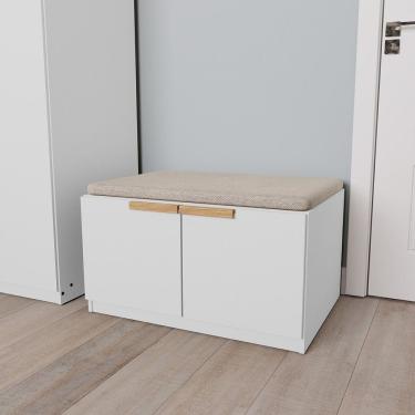 Imagem de Banco 2 Portas 80cm Jade Cabecasa Madeiramadeira Branco