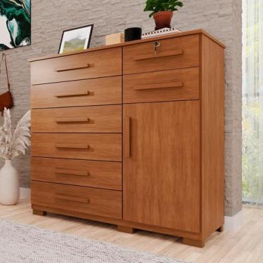 Imagem de Cômoda para Quarto 1 Portas 8 Gavetas Ônix Expresso Móveis - Espresso 