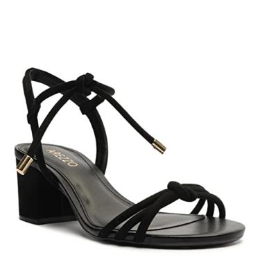 Imagem de AREZZO Sandália feminina Camila com cadarço e salto quadrado, Preto, 8