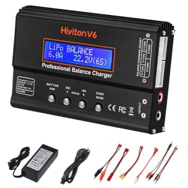 Imagem de Carregador de bateria Lipo, carregador de bateria Hiyiton RC carregador de bateria carro RC carregador de equilíbrio descarregador para 1-6S Lipo Li-ion NiMH NiCD Li-Fe com conectores Tamiya XT60 Deans Futaba