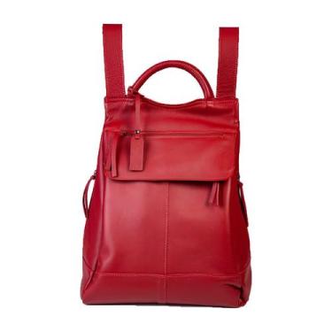 Imagem de Mochila Couro Legítimo Malu Marsala Feminina Resistente e Confortável 