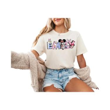 Imagem de Camiseta Retrô Disney Mickey - Algodão Rosa - Casual, Unissex, BR-G4, 