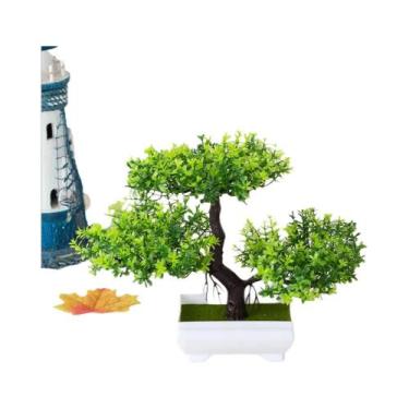 Imagem de Mini Bonsai Artificial em Vaso de Plástico - Decoração para Mesa e Jar