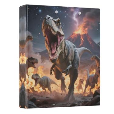 Imagem de Fichário com 3 anéis, dinossauro rugido, 3,8 cm, fichário com 200 folhas para crianças, material escolar, mulheres e homens, escritório, 1 pacote