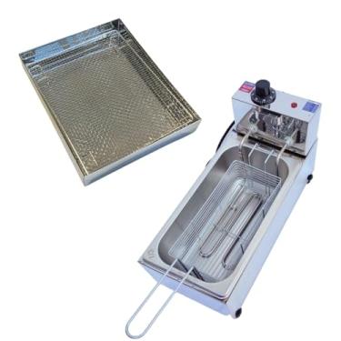 Imagem de Kit Fritadeira Elétrica Industrial Cuba Inox 3 Litros com Escorredor M(220)