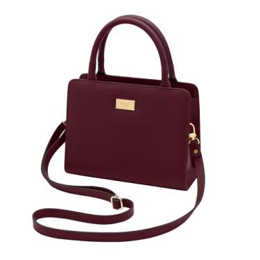 Imagem de Mariart Maia Bolsa Transversal Feminina de Couro Bovino Legítimo (Rubi)