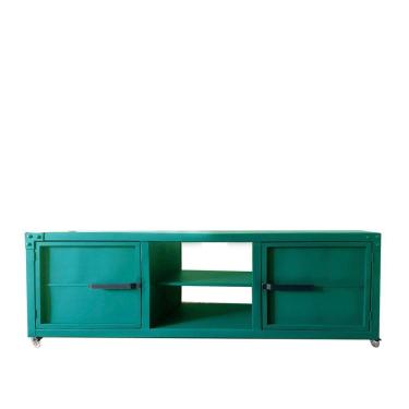 Imagem de Rack para Tv Queens Estilo Industrial Em Ferro Verde 170cm