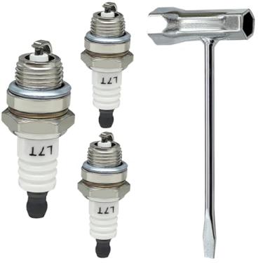 Imagem de YSIL L7T Vela de ignição 3 peças de substituição para NGK BPM7A BM6A Champion CJ8 RCJ6Y RCJ7Y com 1 peça chave de motosserra para motor pequeno de 2 tempos Husqvarna Stihl MS290 021 023 024 025 026