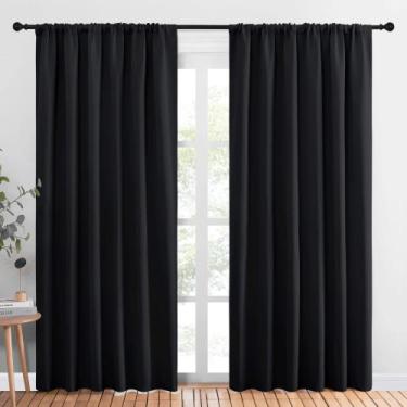 Imagem de Cortina Blackout NICETOWN Halloween preta 178x213cm 2 painéis