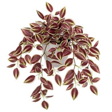 Imagem de Planta artificial Briful Watermelon Peperomia Dark Red, 1 pacote