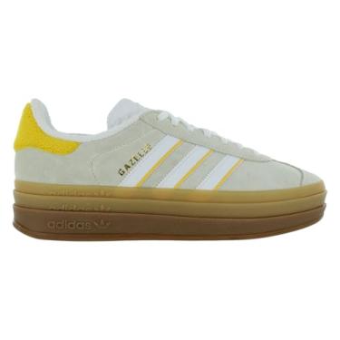 Imagem de adidas Gazelle Bold Tênis feminino tamanho 36, cor: cinza/amarelo/marrom-off-white