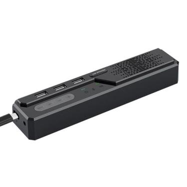 Imagem de Alto-falante de computador Cykvis 3 em 1 USB com microfone para PC e l